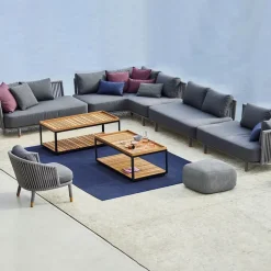Sofá modular Moments, 2 plazas grey, izquierda, soft rope*Cane-line New