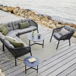 Sofá modular Ocean, Dark grey, derecho*Cane-line Outlet