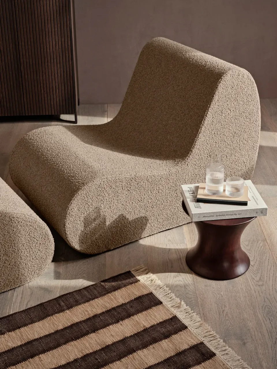 Sofá modular Rouli center module pure bouclé, Sand*Ferm Living