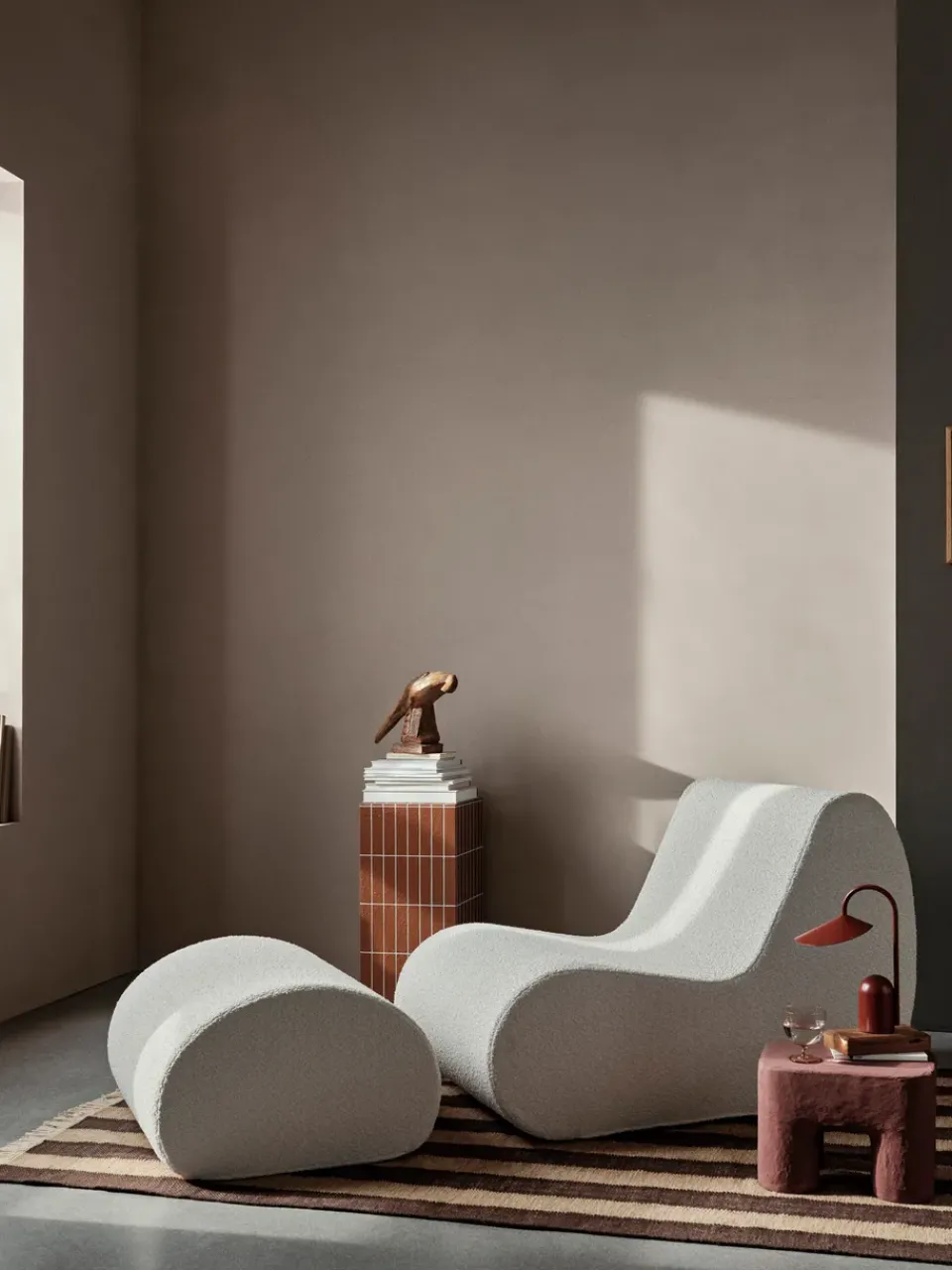 Sofá modular Rouli center module pure bouclé, Off-white*Ferm Living Online