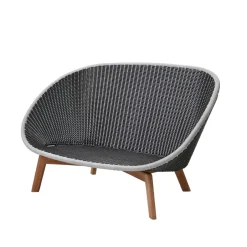 Sofá Peacock Weave, 2 plazas grey/light grey, patas de teca*Cane-line Clearance