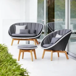 Sofá Peacock Weave, 2 plazas grey/light grey, patas de teca*Cane-line Clearance