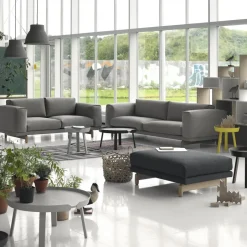 Sofá Rest, 3 plazas tela vancouver 14 light grey, patas de roble*Muuto Discount