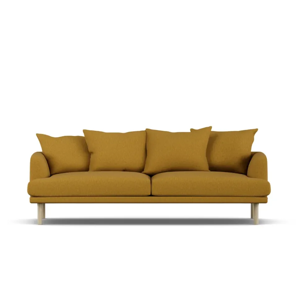 Sofá Sjövik, Luiza Mustard 3972-roble blanco aceitado, 3 plazas*1898