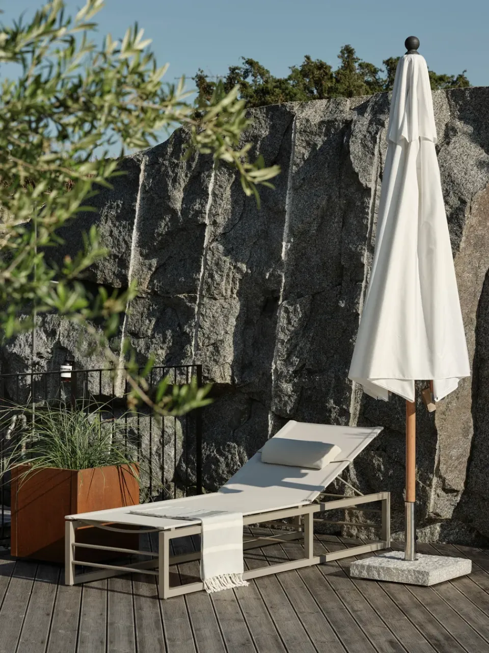 Sombrilla Paliano, Natural-blanco 300 cm*Brafab