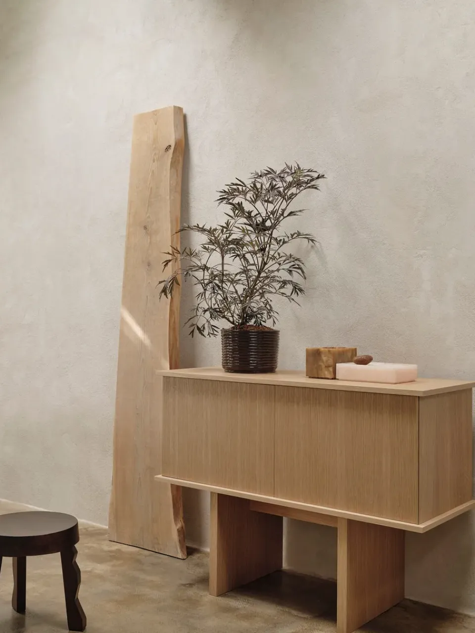 Stilt sideboard single 72,5x100 cm, Natural oak*Ferm Living Outlet