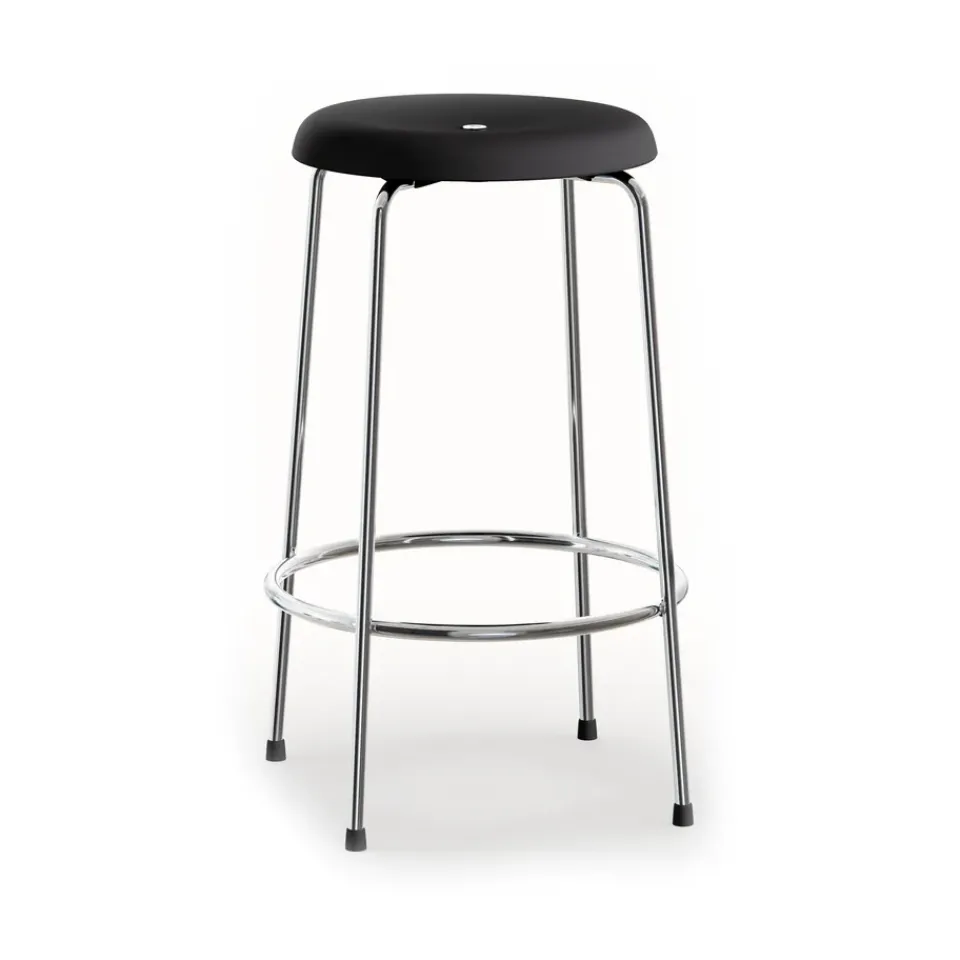 Taburete alto Taburett, Estructura negro-cromo, 63 cm*Lammhults