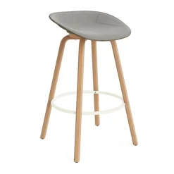 Taburete asiento tapizado Mat Barstool 75 cm, Remix 133-seaweed-beech-cream steel*Normann Copenhagen Clearance