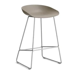 Taburete bajo About a Stool 38, 2.0, Caqui-estructura de acero inoxidable*HAY Hot