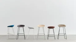 Taburete bajo About a Stool 38, 2.0, Caqui-estructura de acero inoxidable*HAY Hot