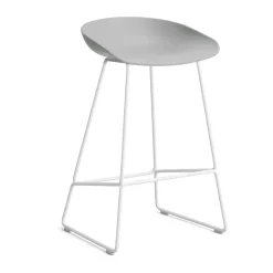 Taburete bajo About a Stool 38, 2.0, hormigón-estructura de acero blanco*HAY Outlet