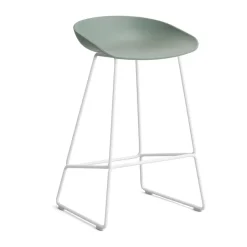 Taburete bajo About a Stool 38, 2.0, otoñal-estructura de acero blanco*HAY New