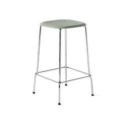 Taburete bajo Soft Edge 30, empolvado, estructura cromada*HAY New
