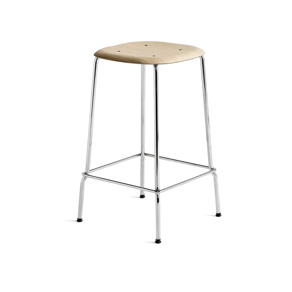 Taburete bajo Soft Edge 30, Roble lacado al agua-krom*HAY Discount