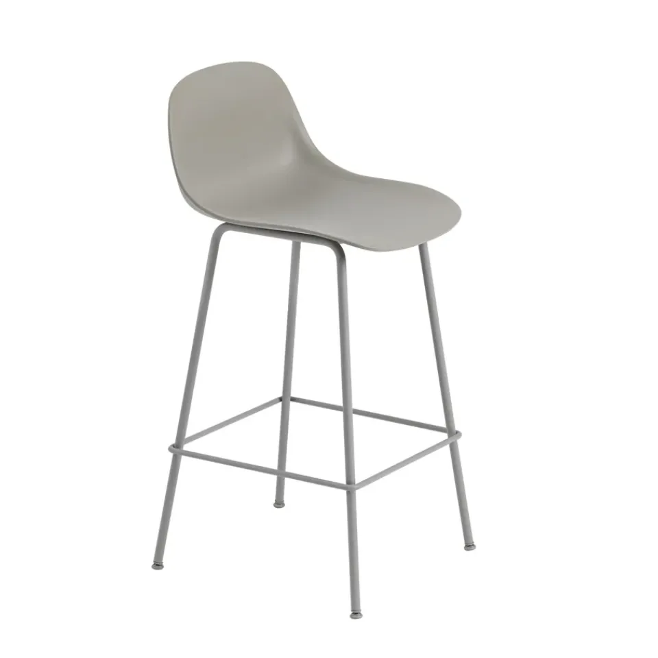 Taburete bar con respaldo Fiber Tube 65 cm,*Muuto Clearance