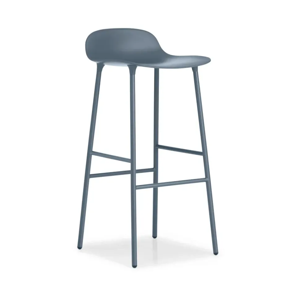 Taburete bar Form alto, Blue, patas de acero lacadas en*Normann Copenhagen Best