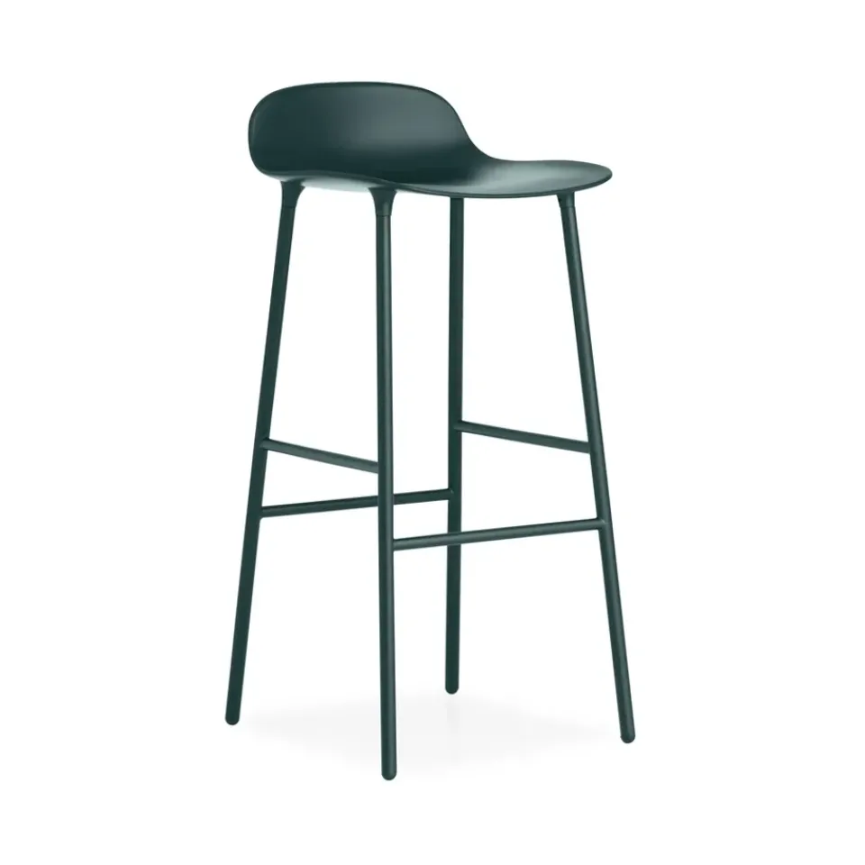 Taburete bar Form alto, Green, patas de acero lacadas en*Normann Copenhagen Sale
