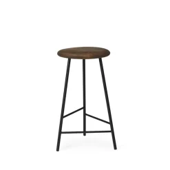 Taburete bar Pebble, Roble ahumado, altura 65, base negra*Warm Nordic Online