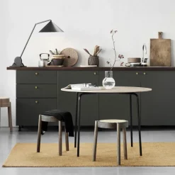 Taburete con asiento de ratán Pal, roble oscuro*Northern Clearance