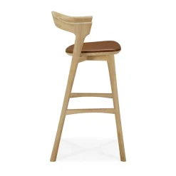 Taburete de bar Bok, Roble lacado - cuero Cognac, 75 cm*Ethnicraft Sale