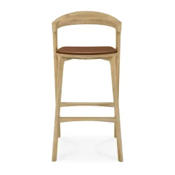 Taburete de bar Bok, Roble lacado - cuero Cognac, 75 cm*Ethnicraft Sale