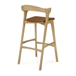 Taburete de bar Bok, Roble lacado - cuero Cognac, 75 cm*Ethnicraft Sale