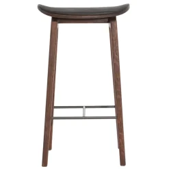 Taburete de bar con asientos de cuero ahumado oscuro, Spectrum black*NORR11 Clearance