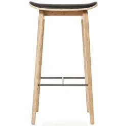 Taburete de bar de roble con asientos de cuero NY11 65 cm, Ultra black*NORR11 Clearance