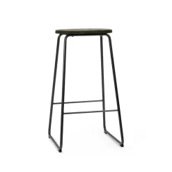 Taburete de bar Earth, Coffee, altura 69, estructura de acero negro*Mater New