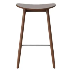 Taburete de bar Icha 65 cm, Haya teñido de nogal*Massproductions Clearance