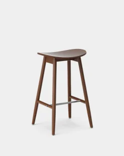 Taburete de bar Icha 65 cm, Haya teñido de nogal*Massproductions Clearance