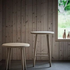 Taburete de bar Miss Button, Roble aceite natural, mediano*Stolab Clearance