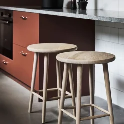 Taburete de bar Miss Button, Roble aceite natural, alto*Stolab Sale