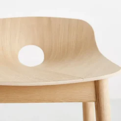 Taburete de bar Mono, Roble pigmentado blanco*Woud Online