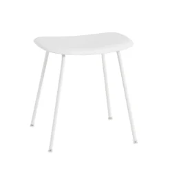 Taburete Fiber, White, base de acero en*Muuto Hot