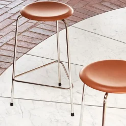 Taburete High Dot cuero, Walnut*Fritz Hansen Best