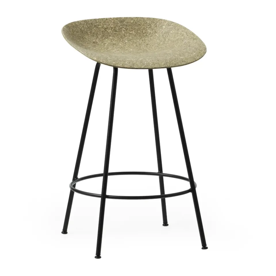 Taburete Mat Barstool 65 cm, Seaweed-black steel*Normann Copenhagen Clearance