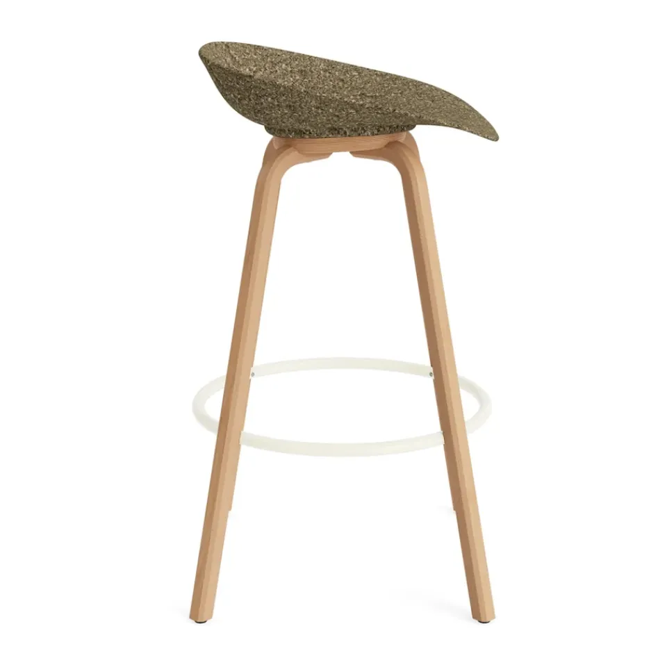 Taburete Mat Barstool 75 cm, Seaweed-beech-cream steel*Normann Copenhagen New