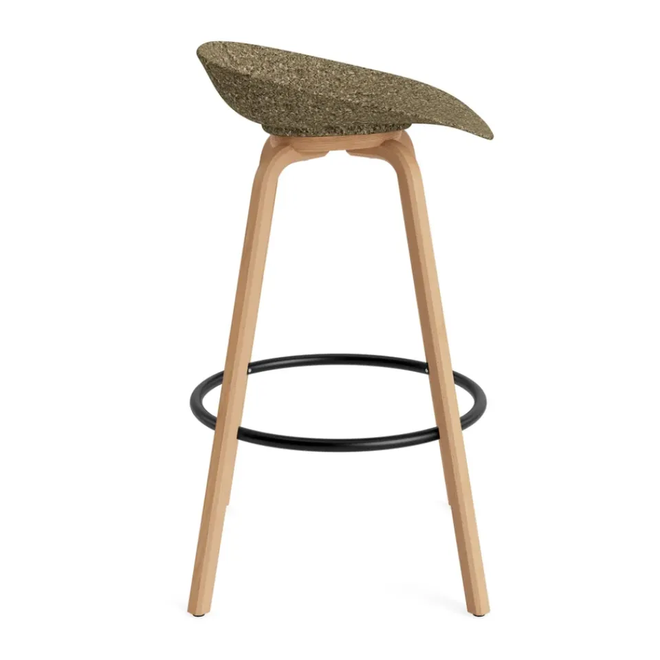 Taburete Mat Barstool 75 cm, Seaweed-beech-black steel*Normann Copenhagen New