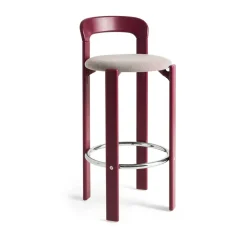 Taburete Rey tapizado 75 cm, Steelcut Trio 416-grape red*HAY New