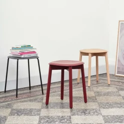 Taburete Soft Edge 72, Dusty green-dusty green estructura de roble*HAY New