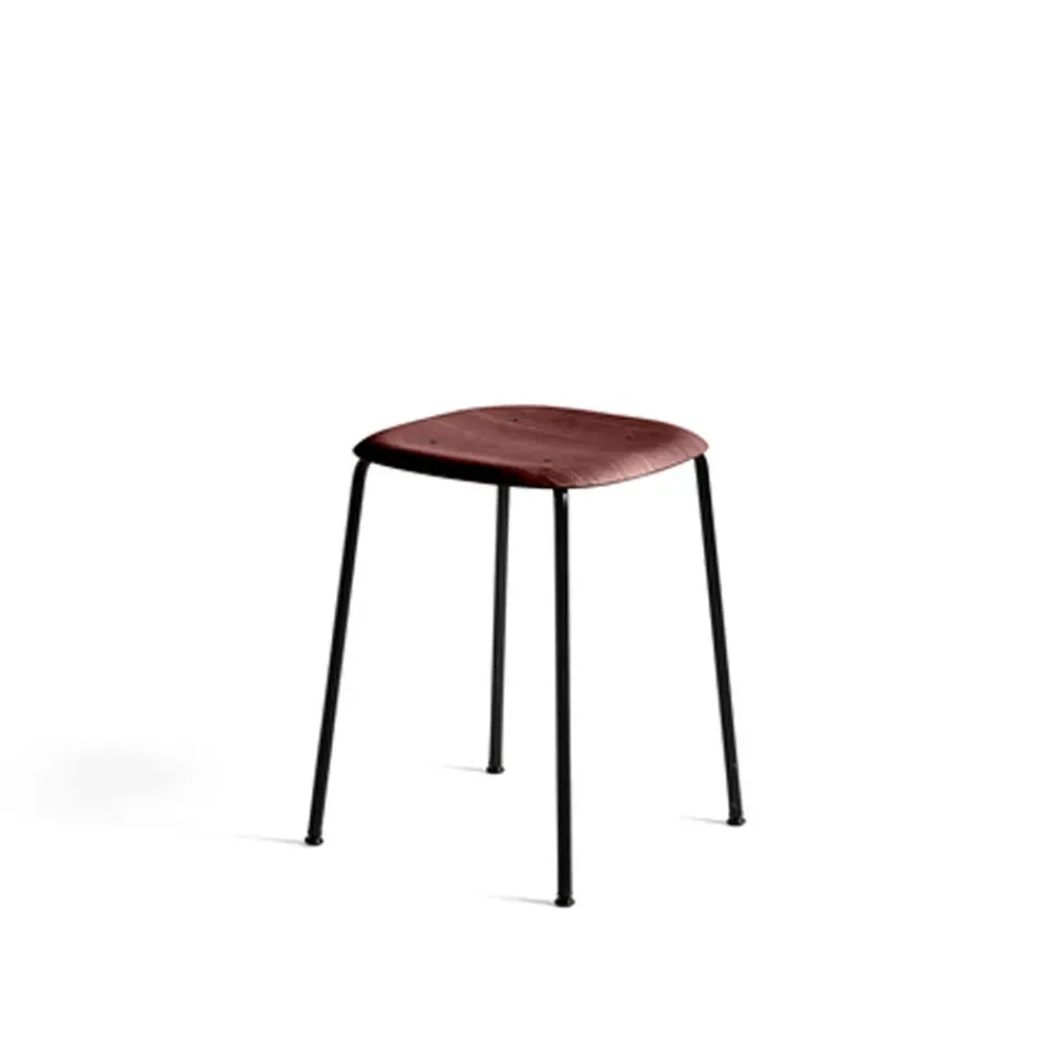 Taburete Soft Edge 70, fall red, estructura de acero negra*HAY New