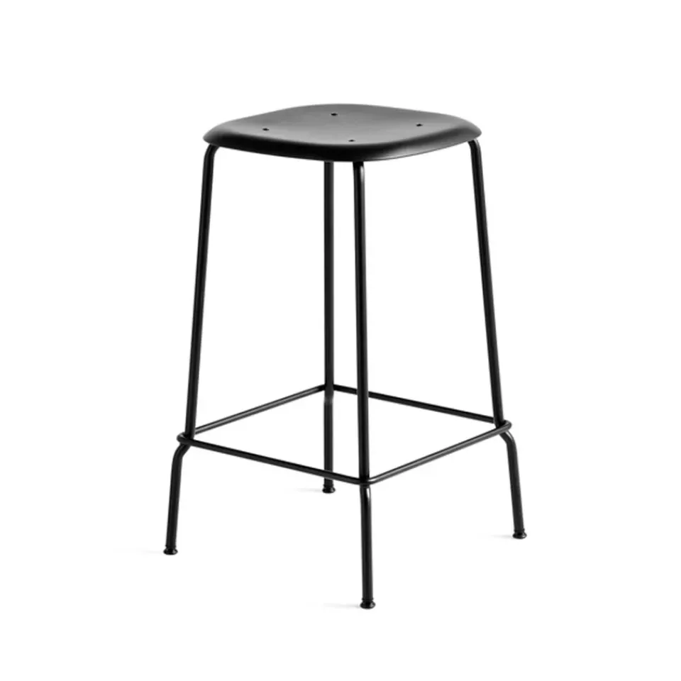 Taburete Soft Edge 85 Low, Black-estructura de acero negra*HAY Discount