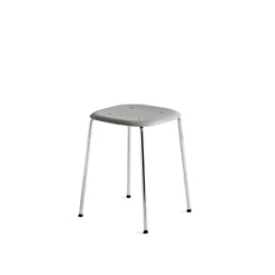Taburete Soft Edge 70, soft grey, estructura cromada*HAY Clearance