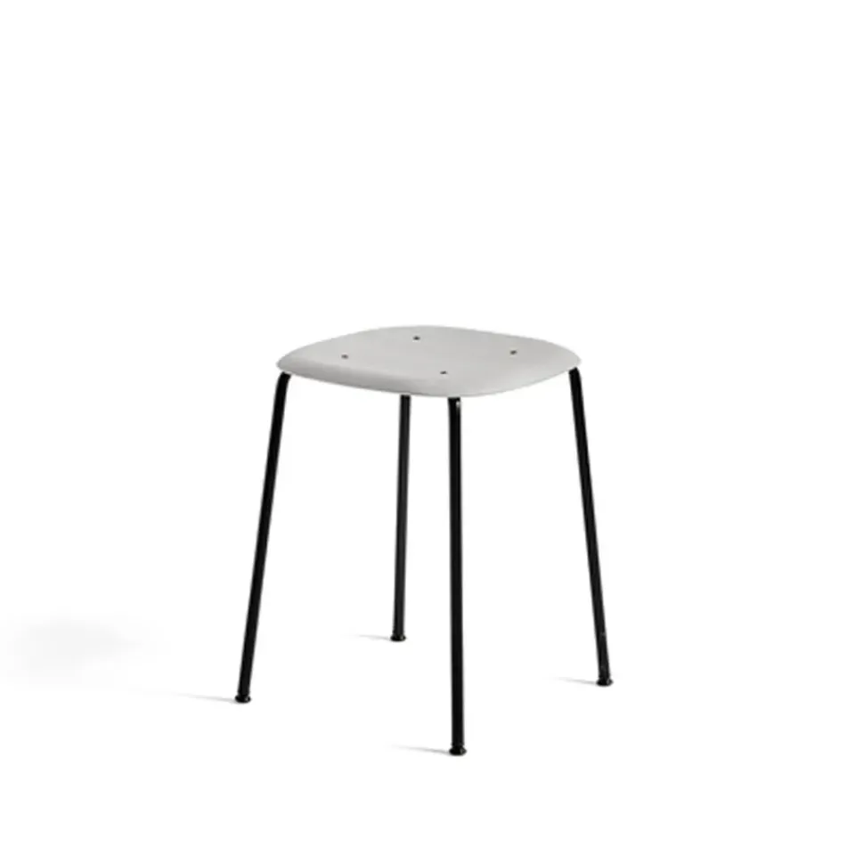 Taburete Soft Edge 70, soft grey, estructura de acero negra*HAY Sale