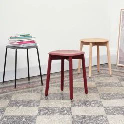Taburete Soft Edge 72, Soft grey-soft grey estructura de roble/exoesqueleto de roble*HAY New
