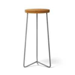 Taburete V-1, Teca-estructura de acero galvanizado en caliente, 63 cm*Grythyttan Stålmöbler Hot