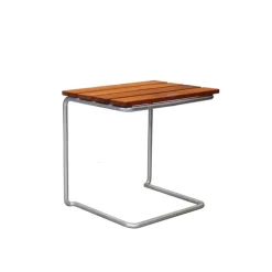 Taburete/reposapiés A3, Teca-estructura galvanizada en caliente*Grythyttan Stålmöbler Best