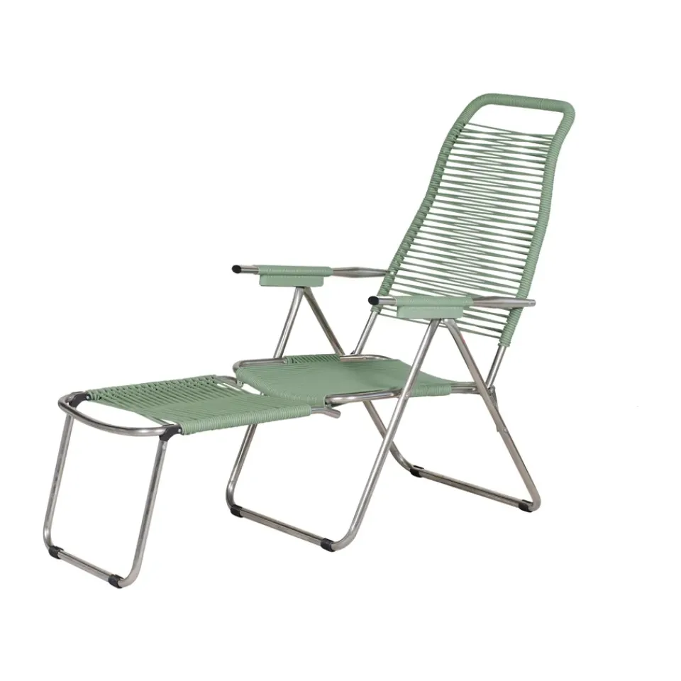Tumbona Spaghetti con reposapiés, Sage green*Fiam Outlet