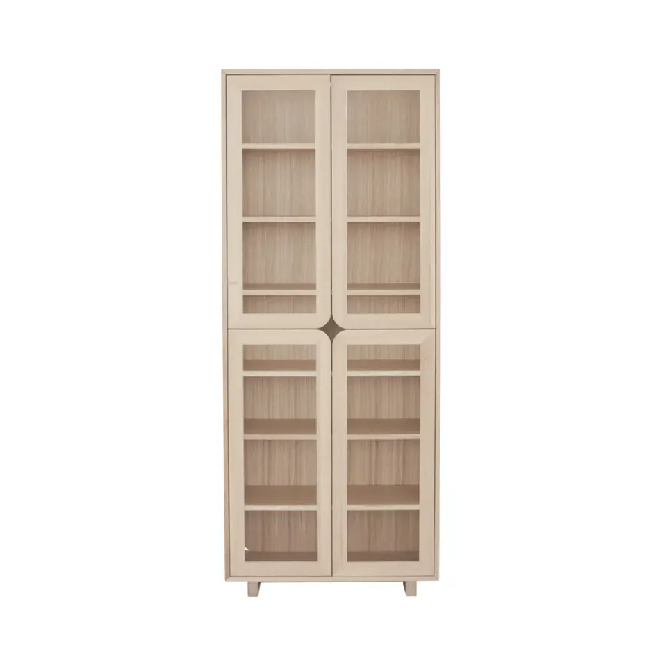 Vitrina alta Vidja, Roble pigmentado blanco*1898 Discount
